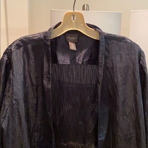 Chico’s dark blue crinkle jacket